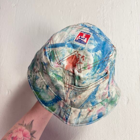 Wrangler Casey Jones Reversible Denim Paint Splatter Bucket Hat - Picture 4 of 7